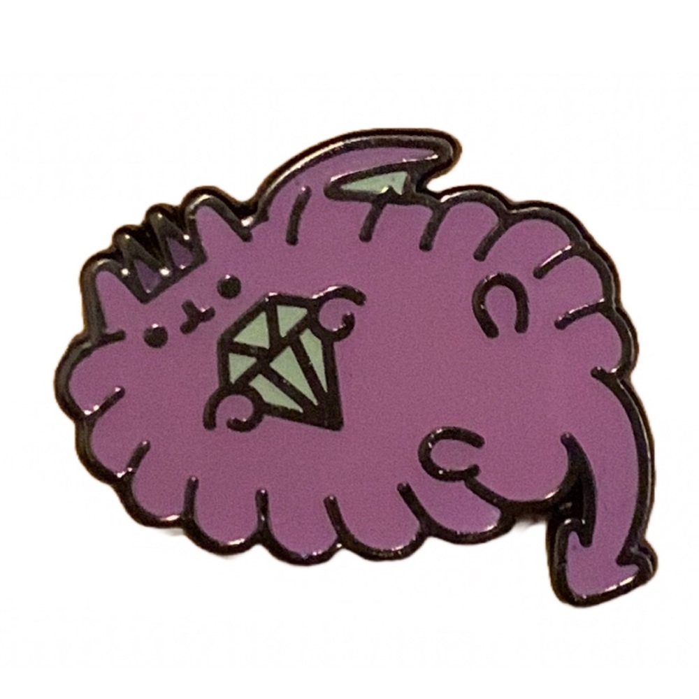 Pusheen Pip Dragon Kitty Holding Gem Pin